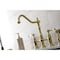 Kingston Brass Bridge Kitchen Faucet with Brass Sprayer, Brushed Brass KS1277WLLBS - alternate 2